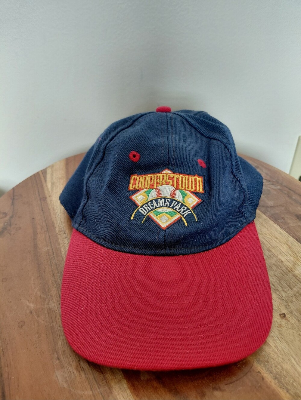 VINTAGE Cooperstown Dreams Park Baseball Sports Navy Blue & Red Hat OS